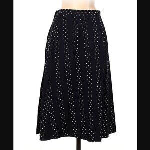 Talbots Wrap Skirt Navy Blue White Textured